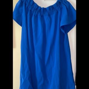 Blue off the shoulder dress